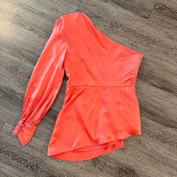 Cinq a Sept Stace One-Shoulder Silk Top - Picture 6 of 6